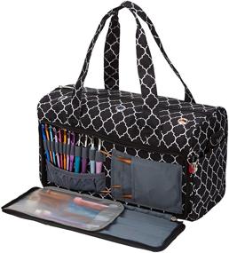 img 3 attached to 🧶 Premium NICOGENA Knitting Bag: Large Capacity Portable Yarn Storage Tote in Lantern Black – Tangle-Free Yarn Skein Storage with Mini Yarn Drum and Reinforced Grommets