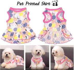 img 2 attached to 🐶 Tealots 2-Pack Dog Shirt Skirt Pet Clothes | Puppy T-Shirts Sleeveless Cute Princess Dress Summer Apparel | Puppy Outfit Printed Vest in Pink | Clothing for Small, Extra Small & Medium Dogs/Cats