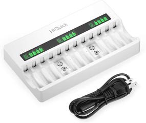 img 4 attached to 🔋 HiQuick 12 Bay Universal Fast Battery Charger: AA AAA 9V Rechargeable Batteries Charger for NiMH NiCd & Li-ion Batteries
