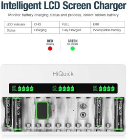img 1 attached to 🔋 HiQuick 12 Bay Universal Fast Battery Charger: AA AAA 9V Rechargeable Batteries Charger for NiMH NiCd & Li-ion Batteries