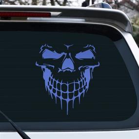 img 4 attached to Wipersigns 2Pcs Skull Stickers For Car Window Truck Decals Виниловые водонепроницаемые автомобильные наклейки и наклейки Наклейки на бампер для ноутбуков Аксессуары для мотоциклов 6