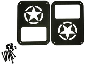 img 3 attached to 🌟 Protect Your Jeep Wrangler Taillights with SXMA Black Stainless Steel Guard Light Covers Kit (Five-Pointed Star) - Fits JK JKU Sports Sahara Freedom Rubicon X & Unlimited 2007-2017