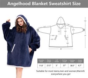img 1 attached to 🤗 Experience Cozy Comfort with Angelhood Blanket Hoodie - Super Soft Oversized Sherpa Sweatshirt Blanket, Perfect for Men, Women, Teens, and Friends!
