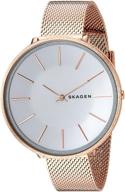 ⌚ skagen women's karolina rose gold casual watch skw2726 with stainless steel quartz movement and plated strap logo