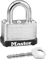 master lock 22d laminated warded padlock, 1.5-inch wide body, 0.625-inch shackle height, silver logo