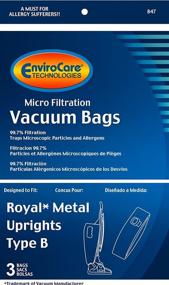 img 3 attached to 🧹 High-Quality EnviroCare Replacement Dust Bags for Royal Upright Type B Vacuums - Pack of 3