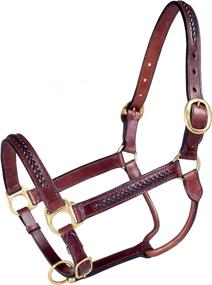 img 1 attached to 🏇 Premium Quality Tough 1 Royal King Braided Leather Halter for Horses - A Stunning Brown Equestrian Essential