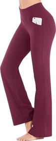 img 1 attached to 🩲 IUGA Bootcut Yoga Pants with Pockets: High Waist Workout Bootleg Pants for Women with Tummy Control - 4 Pockets Work Pants