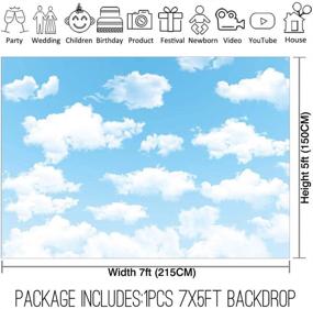 img 3 attached to Allenjoy 7x5ft Fabric Blue Sky White Cloud Backdrop for Newborn Spring Portrait Photography Pictures Kids Children World Travel Aviator Birthday Party Decor Welcome Baby Shower Photo Shoot Background