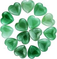 🎋 мэриуиндикс 15 наборов: набор из натурального зеленого авантюрина в форме сердца - исцеление через чакры, реики балансировка и камни с резными кристаллами в виде ладоней логотип