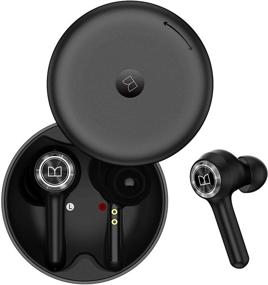 img 4 attached to Black Monster Wireless Earbuds with Bluetooth 5.0, Wireless 🎧 Charging Case, TWS Headphones, Dual Built-in Microphones, Enhanced Hands-Free Calling Clarity