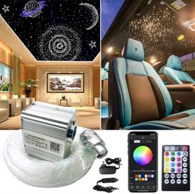 img 4 attached to Enhanced 10W Twinkle LED Fiber Optic Light Star Ceiling Upgrade Kit - Music Mode, Bluetooth APP Control, 220pcs 0.03in 6.5ft