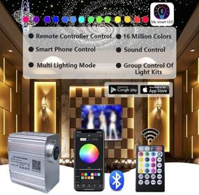 img 3 attached to Enhanced 10W Twinkle LED Fiber Optic Light Star Ceiling Upgrade Kit - Music Mode, Bluetooth APP Control, 220pcs 0.03in 6.5ft