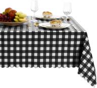 waterproof and spillproof checkered tablecloth by hiasan - guaranteed protection and style! logo