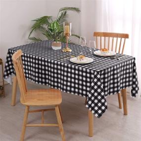 img 3 attached to Waterproof and Spillproof Checkered Tablecloth by Hiasan - Guaranteed Protection and Style!