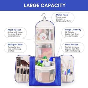 img 1 attached to Large Hanging Travel Toiletry Bag for Women and Men - Extra Capacity Shaving Kit Bag, Organizer for Toiletries, Ideal for Kids and Girls - Heavy-Duty Makeup Bag with Hook, Waterproof Shower Bag