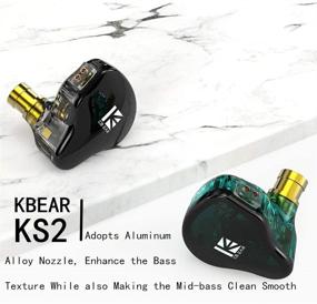 img 1 attached to 🎧 KBEAR KS2 Earphones: Enhanced Stereo Bass In-Ear Headphones, Yinyoo HiFi Over-Ear Earbud Headset with Noise Cancelling - 1BA 1DD Hybrid IEM, Removable Cable (mic included, KS2 Black)