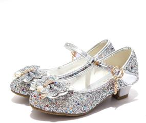 img 4 attached to Mowoii Glitter Wedding Princess Shoes for Toddler Girls