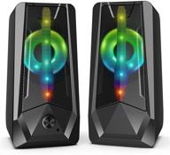 🔊 enhanced stereo 16w pc gaming speakers imdwimd - usb wired computer speakers with colorful 6-modes rgb light for desktop tablet laptop small tv (dual-channel, 8wx2) logo