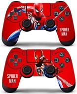 🎮 enhance your gaming experience with decal moments sony ps4 controllers skin spiderman (pack of 2) - premium vinyl remote decals/stickers/covers logo