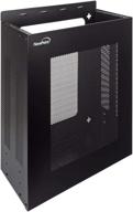 navepoint 4u vertical wall mountable server rack in 🖥️ sleek black finish: a space-saving solution for efficient server organization logo