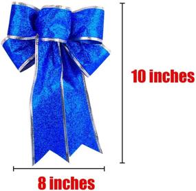 img 1 attached to 🎀 Set of 6 Beurio Royal Blue Glitter Christmas Bows - Festive Ribbon Bow Ornaments for Gift Wrapping