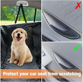 img 1 attached to 🐶 Ultimate Protection: PETICON 100% Waterproof Dog Car Seat Cover with Scratchproof Hammock, Front Flap Zipper, and Nonslip Back Seat for Cars, Trucks, SUVs, Jeep