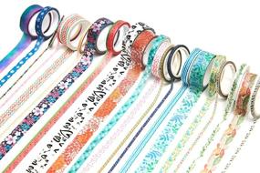 img 2 attached to 🌸 Colorful Floral Washi Tape Set - 21 Rolls, 3 Sizes (15mm, 8mm, 3mm) - Ideal for Crafts, Bullet Journaling, Scrapbooking, and Decor