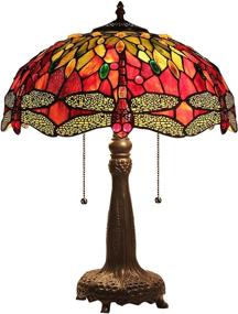 img 3 attached to 🐉 Люстра настольная Empress Tiffany-Style с драконьим мотивом CH33471RD16-TL2 от Chloe Lighting: Мультицветная, 2-ламповая, 21.1 х 16.14 х 16.14 дюймов.