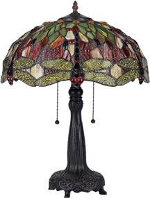 img 1 attached to 🐉 Люстра настольная Empress Tiffany-Style с драконьим мотивом CH33471RD16-TL2 от Chloe Lighting: Мультицветная, 2-ламповая, 21.1 х 16.14 х 16.14 дюймов.