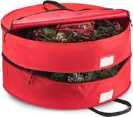 🎅 double premium christmas wreath storage bag 30” - organize and protect with compartment organizers, durable handles, and tear-proof material! логотип