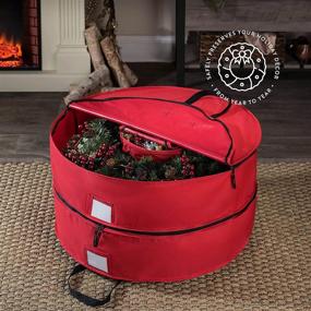 img 3 attached to 🎅 Double Premium Christmas Wreath Storage Bag 30” - Organize and Protect with Compartment Organizers, Durable Handles, and Tear-Proof Material!