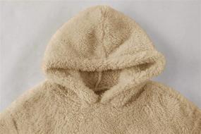 img 3 attached to Warm Hooded Tops for Baby Kids Boys Girls - Fuzzy Sherpa Pullover Hoodie Sweatshirts with Sport Front Pocket, Perfect for Fall and Winter