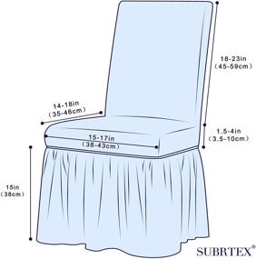 img 2 attached to Stretchable Universal Dining Room Chair Covers Slipcovers with Skirt - Jacquard Parsons Chair Slipcovers Removable Washable Furniture Protector for Kids Pets Home Ceremony Banquet (2Pcs, Grey)