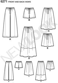 img 2 attached to 👗 Простые творческие выкройки New Look 6271: Универсальная юбка и брюки для женщин, разной длины, размер A (10-22)
