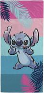 lilo and stitch kids bath/pool/beach towel: super soft & absorbent - 28 x 58 inches (official disney product) logo