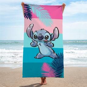 img 1 attached to Детское полотенце на пляж и бассейн Lilo and Stitch: супер мягкое и впитывающее - 28 x 58 дюймов (официальный продукт Disney)