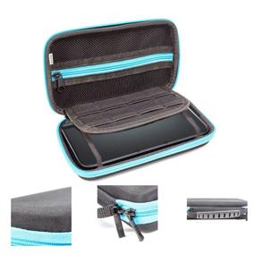 img 2 attached to 🎮 Orzly 3DSXL Case - Protective Hard Shell Carry Case for New 3DS XL and Original Nintendo 3DS XL - Portable Travel Pouch with Game Slots & Zip Pocket - Blue on Black