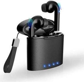 img 4 attached to 🎧 2020 Беспроводные наушники AUDIMI Bluetooth 5.0 - Спортивные наушники в ухе с автоподключением, зарядным кейсом, микрофоном и шумоподавлением - идеально подходят для бега и громкой связи (черные)