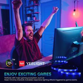 img 3 attached to YEELIGHT Smart LED Strip Lights: WiFi RGB 6.5 FT Music Sync, App & Voice Control, Compatible with Razer Chroma, Homekit, Siri, Alexa, Google - Flexible Lights for TV, Bedroom, Room