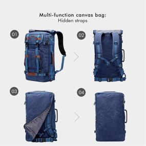img 1 attached to WITZMAN Canvas Backpack Vintage Travel Backpack Large Laptop Bags Convertible Shoulder Rucksack (A519-1 Classic Blue)