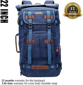 img 3 attached to WITZMAN Canvas Backpack Vintage Travel Backpack Large Laptop Bags Convertible Shoulder Rucksack (A519-1 Classic Blue)