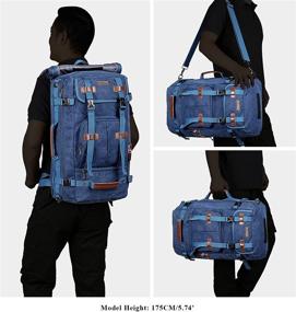 img 2 attached to WITZMAN Canvas Backpack Vintage Travel Backpack Large Laptop Bags Convertible Shoulder Rucksack (A519-1 Classic Blue)