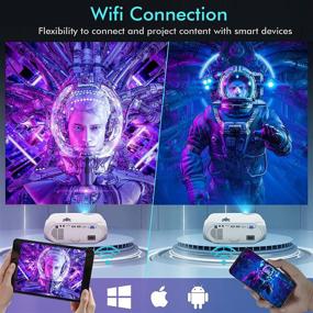 img 2 attached to 📽️ VIDOKA WiFi Projector Native 1080P, 8000 Lumens Full HD Video Projector with Carrying Bag, Zoom &amp; iOS/Android Support, Wireless Home &amp; Outdoor Movie Projector Compatible with Smartphones/PC/TV Stick/PS4