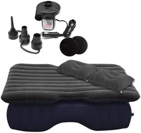 img 1 attached to 🚗 Premium Quality Zone Tech Inflatable Car Travel Air Mattress Back Seat – Pump Kit for Vacation Camping-Sleep, Blow Up Pad Car Bed Back Seat Inflatable Air Mattress with 2 Air Pillows, Universal Fit for Car SUV