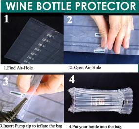 img 1 attached to 🍷 AKLVBL Wine Bottle Protector Bags: 10 Pack Bubble Cushion Wrap for Safe Airplane Travel and Shipping of Glass Bottles with Reusable Pump