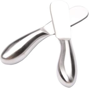 img 4 attached to 🧀 Premium Set of 2 Stainless Steel Cheese and Butter Spreader Knives by MUZOCT