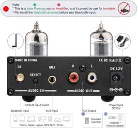 img 1 attached to 🎶 AIYIMA Audio 6J1 Tube Preamplifier Bluetooth 5.0 | Treble & Bass Adjustment | DC12V HiFi Audio Preamp NE5532P Chips for Home Audio Amplifier System (Black + BT 5.0)