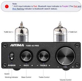 img 2 attached to 🎶 AIYIMA Audio 6J1 Tube Preamplifier Bluetooth 5.0 | Treble & Bass Adjustment | DC12V HiFi Audio Preamp NE5532P Chips for Home Audio Amplifier System (Black + BT 5.0)