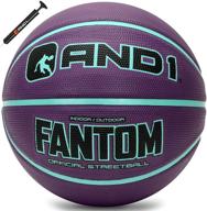 official size streetball and1 fantom rubber basketball 🏀 with pump - perfect for indoor and outdoor basketball games logo